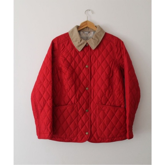 Barbour Annandale Diamond Quilted Coat Red Size US 8/ UK 12 - Picture 3 of 8